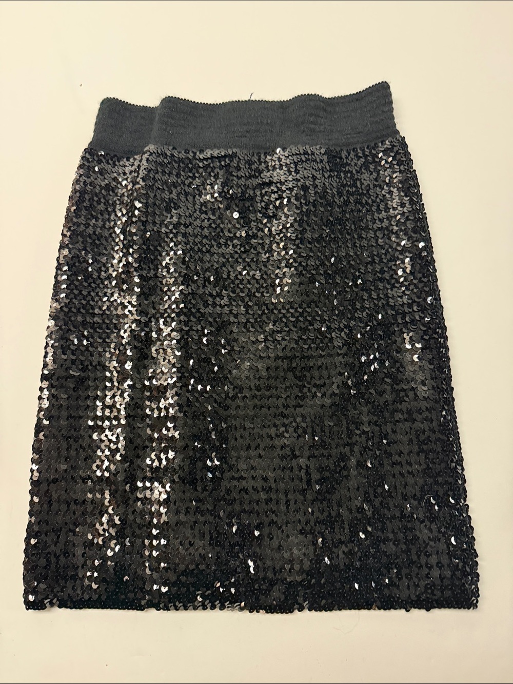 Vintage 80’s  Black Sequin Pencil Skirt - Sleek Evening Style